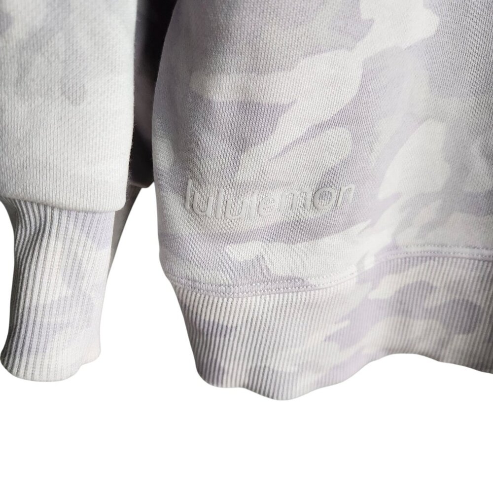 Lululemon Sweatshirt 10 Gray Lilac Camo Perfectly Oversized Crew Pullover - Picture 9 of 11